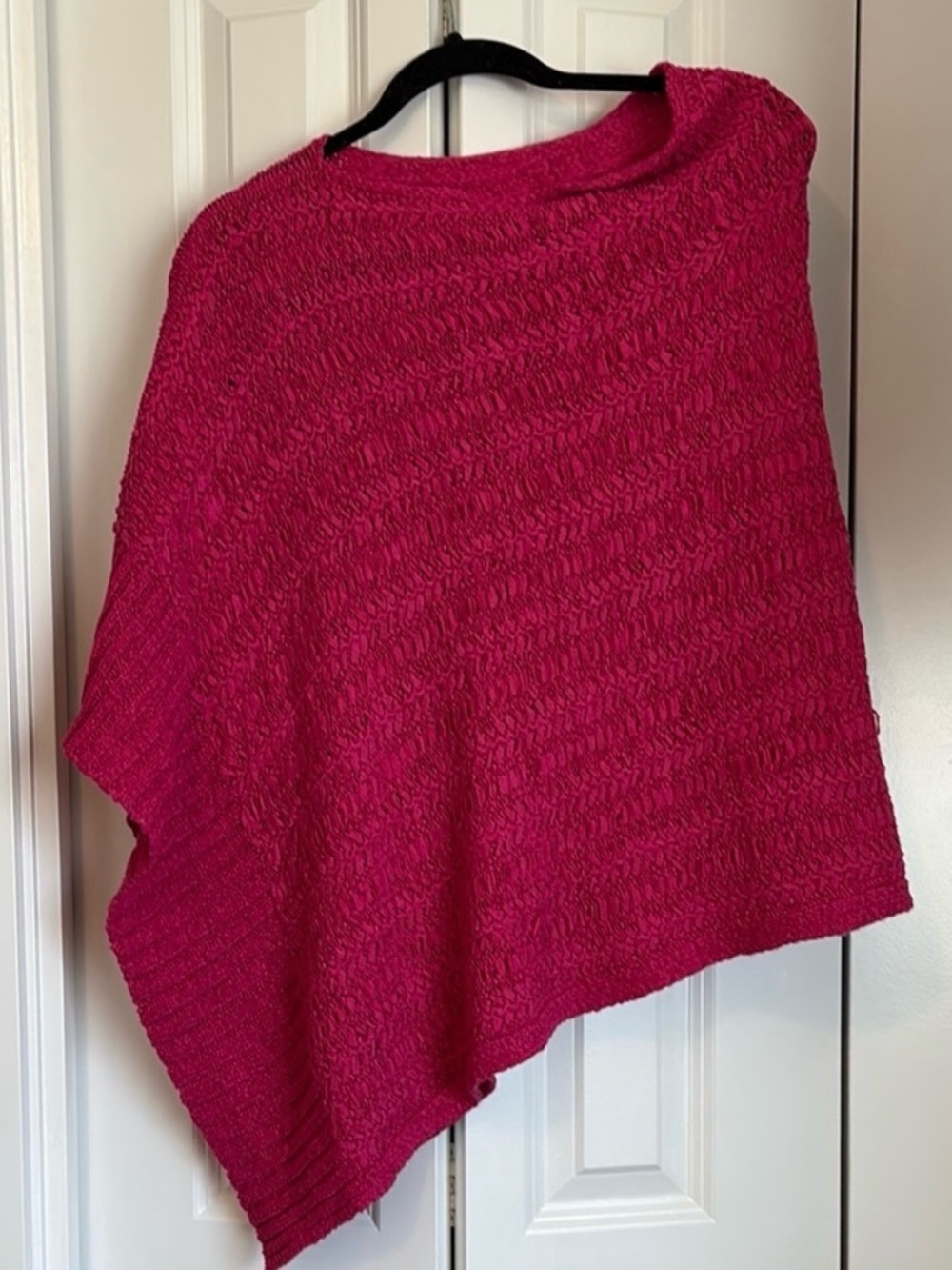 Pink Women's Knit Poncho Sweater